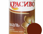 Эмаль КРАСИВО ПФ-266 для пола красно-коричневая 0.9 кг КВИЛ