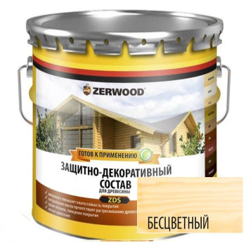 Защит-дек.состав ZDS на алк.лаке 10л бесцветный ЗЕРВУД 4650100026330 Защит-дек.состав ZDS на алк.лаке 10л бесцветный ЗЕРВУД 4650100026330
