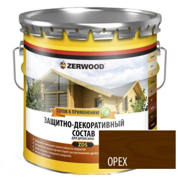 Защит-дек.состав ZDS на алк.лаке 10л орех ЗЕРВУД 4650100026408