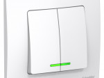 Выключатель 2-кл. СП Blanca 10А IP20 (сх. 5) 250В с подсветкой бел. SE BLNVS010511