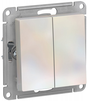 Механизм выключателя 2-кл. СП AtlasDesign 10А IP20 (сх. 5) 10AX жемчуж. SchE ATN000451