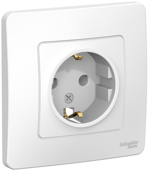 Розетка 1-м СП Blanca 16А IP20 250В с заземл. без защ. шторок бел. SchE BLNRS001011