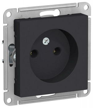 Механизм розетки 1-м СП AtlasDesign 16А IP20 без заземл. карбон SchE ATN001041