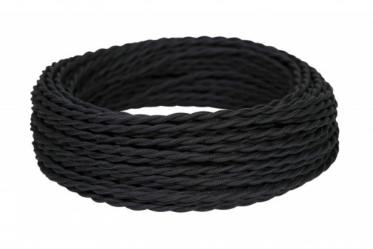 Провод РЕТРО витой 2x1,5 ЧЕРНЫЙ (бух. 50м) GE70141-05 МЕЗОНИНЪ