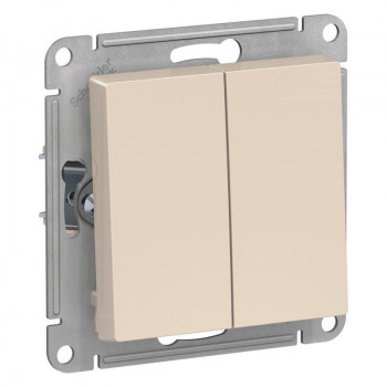 Механизм выключателя 2-кл. СП AtlasDesign 10А IP20 (сх. 5) 10AX бежевый SchE