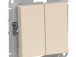 Механизм выключателя 2-кл. СП AtlasDesign 10А IP20 (сх. 5) 10AX бежевый SchE