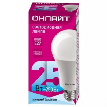 Лампа светодиодная 61 954 OLL-A60-25-230-4K-E27 25Вт ОНЛАЙТ 61954