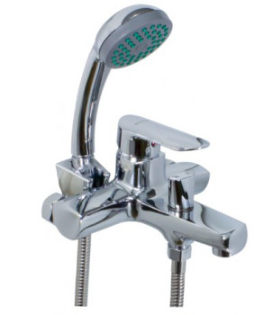 Смеситель для ванны DORON DB 2233-10L, шаровый, хром, излив короткий, лейка 1 режим