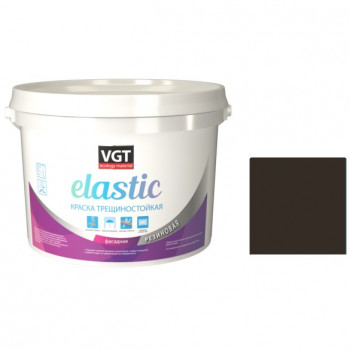 Краска трещиностойкая (фасадная резиновая) темно-коричневая 3 кг, (4шт) ВГТ