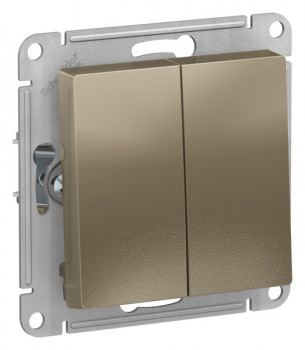 Выключатель 2-кл. СП AtlasDesign 10А IP20 (сх. 5) 10АХ механизм шампань SE ATN000551