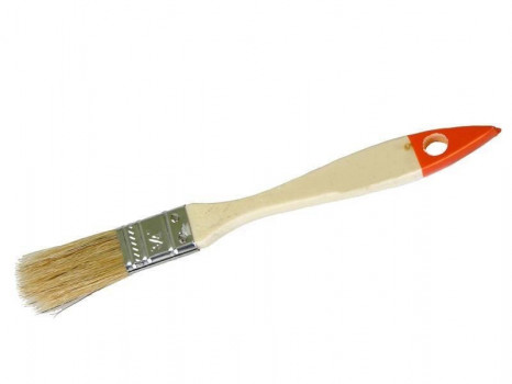 Кисть плоская Bohrer Стандарт 25мм IV (натур, щетина 38 х10 мм) деревянная рукоятка (960/12)