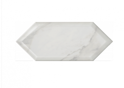 Керамическая плитка 14x34 Келуш грань белый глянцевый 35009