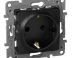 Механизм розетки 1-м СП Etika 16А IP20 250В 2P+E с заземл. немецк. стандарт винт. клеммы антрацит Le Механизм розетки 1-м СП Etika 16А IP20 250В 2P+E с заземл. немецк. стандарт винт. клеммы антрацит Le