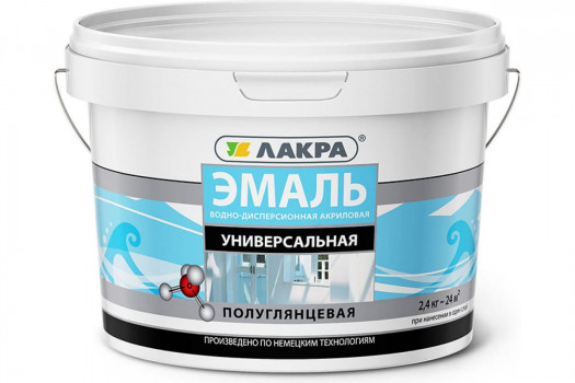 Эмаль акриловая универсальная белая п/глянц 2,4 кг ЛАКРА