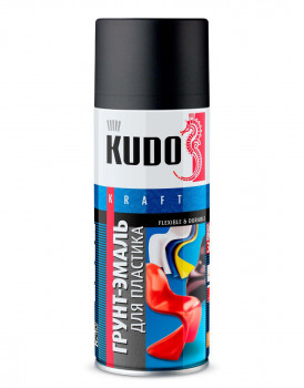 Грунт-эмаль для пластика Черная RAL 9005 520мл KUDO (12шт) KU-6002