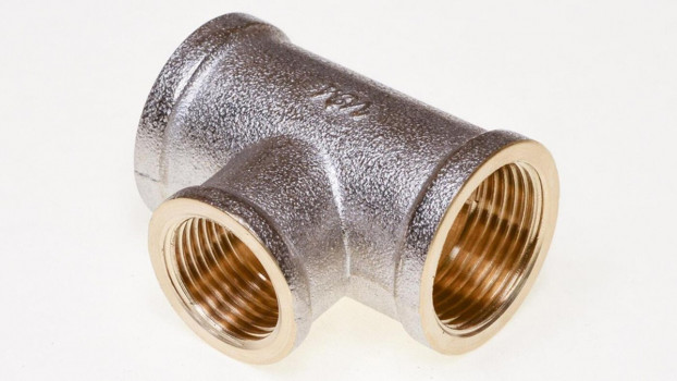 Тройник 3/4"х1/2"х3/4" никелированный