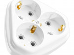 Розетка 3-м СП РС10/16-835 16А IP20 с заземл. бел. Кунцево 5929