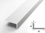 Алюминиевый уголок 40x20x2 (2,7м) белый муар