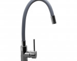 Смеситель д/кухни DORON DC 2658GREY-N, шаровый,серый, излив гибкий силиконовый, п/г