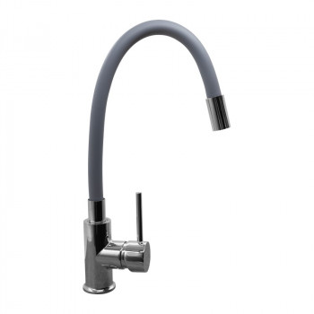 Смеситель д/кухни DORON DC 2658GREY-N, шаровый,серый, излив гибкий силиконовый, п/г