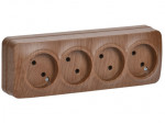 Розетка 4-м ОП GLORY РС24-2-ХД 10А без заземл. дуб IEK ERH40-K24-10 Розетка 4-м ОП GLORY РС24-2-ХД 10А без заземл. дуб IEK ERH40-K24-10