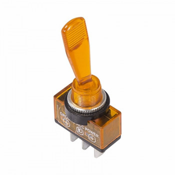 Тумблер 12V 20А (3с) ON-OFF однополюсный с желтой подсветкой Rexant