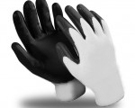 Перчатки нейлон цветные с латексным черным обливом (OL-029/OL-11-46)