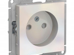 Механизм розетки 1-м СП AtlasDesign 16АIP20 без заземл. защ. шторки жемчуж. SchE ATN000449