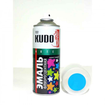Эмаль-аэрозоль флуоресцентная Голубая 520мл KUDO (6шт) KU-1202
