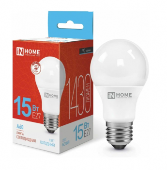 Лампа светодиодная LED-A60-VC 15Вт 230В Е27 6500К 1430Лм IN НОМЕ