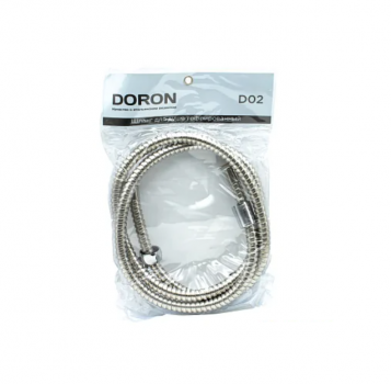 Шланг д/душа DORON D02, 150 см, оплетка: нерж. сталь, (рус/имп), пакет
