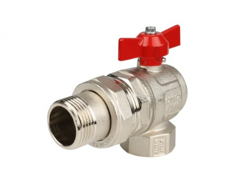 Кран шаровой ALT-Z 1" бабочка с американкой угловой полный проход 803 014010803
