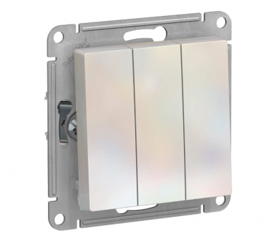Выключатель 3-кл. СП AtlasDesign 10А IP20 (сх. 1+1+1) 10АХ механизм жемчуж. SchE ATN000431