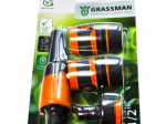 Набop для полива 1/2" ПИСТОЛЕТ 2 РЕЖИМА, 4 предмета GRASSMAN YM5814F (1/24) Набop для полива 1/2" ПИСТОЛЕТ 2 РЕЖИМА, 4 предмета GRASSMAN YM5814F (1/24)