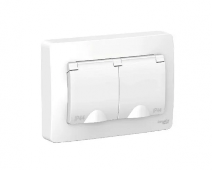 Розетка 2-м СП Blanca 16А IР44 250В с заземл. защ. шторки с крышкой бел. SchE BLNRS441121 Розетка 2-м СП Blanca 16А IР44 250В с заземл. защ. шторки с крышкой бел. SchE BLNRS441121