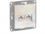 Розетка компьютерная 2-м AtlasDesign RJ45 кат.5Е механизм жемчуж. SE ATN000485