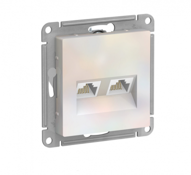 Розетка компьютерная 2-м AtlasDesign RJ45 кат.5Е механизм жемчуж. SE ATN000485
