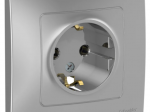 Розетка 1-м СП Blanca 16А IP20 250В с заземл. без защ. шторок алюм. SchE BLNRS001013 Розетка 1-м СП Blanca 16А IP20 250В с заземл. без защ. шторок алюм. SchE BLNRS001013