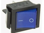 Выключатель клавишный 250V 16А (4с) ON-OFF синий с подсветкой REXANT