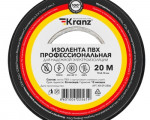 Изолента ПВХ профессиональная, 0.18x19 мм, 20 м, черная Kranz