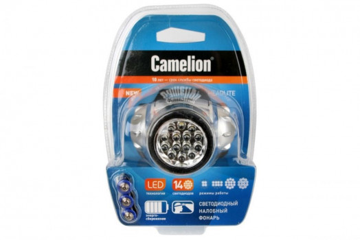 Camelion фонарь налобный LED5312-14F4 (3xR03 в компл.) 14св/д 1.2W (35lm),метал./пластик,4 реж,ВL Camelion фонарь налобный LED5312-14F4 (3xR03 в компл.) 14св/д 1.2W (35lm),метал./пластик,4 реж,ВL