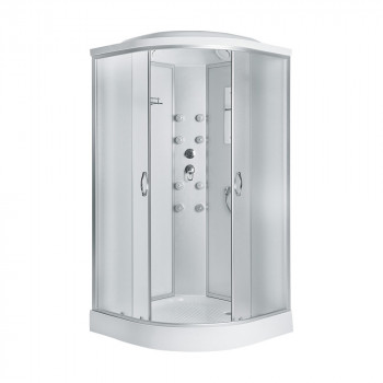 Душ. кабина ER3509PF-C3 RUS 90*90*215см, зад.стенка белое.ст. мат. 4 мм низ. под. г/м проф.хром. 3к.