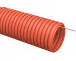 Труба гофрированная ПНД гибкая легкая D32мм с протяжкой оранж. (уп.25м) DKC 71932