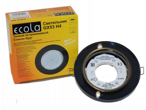 Ecola GX53 Н4 св-к Черный матовый 38x106 SB53H4ECB