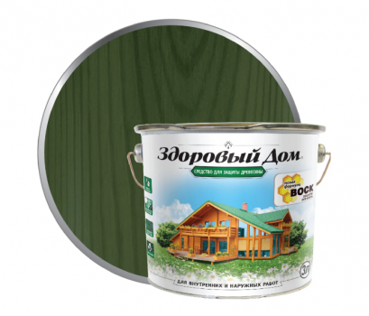 Средство деревозащитное ЛАКРА Здоровый Дом Еловая зелень 3,0л Средство деревозащитное ЛАКРА Здоровый Дом Еловая зелень 3,0л