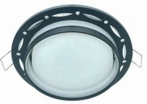 Ecola GX53SP 5375 св-к встраив. СПОТ Точки-полоски по кругу матов. Черны/Алюм 110x52 SP532BECB