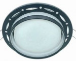 Ecola GX53SP 5375 св-к встраив. СПОТ Точки-полоски по кругу матов. Черны/Алюм 110x52 SP532BECB