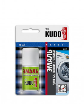 Эмаль для бытовой техники белая с кисточкой 15мл KUDO KU-7К1311