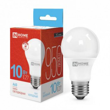 Лампа светодиодная LED-A60-VC 10Вт 230В Е27 6500К 900Лм IN НОМЕ