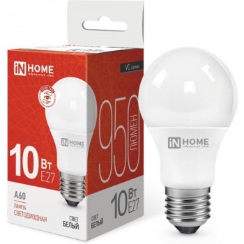 Лампа светодиодная LED-A60-VC 10Вт 230В Е27 4000К 950Лм IN НОМЕ